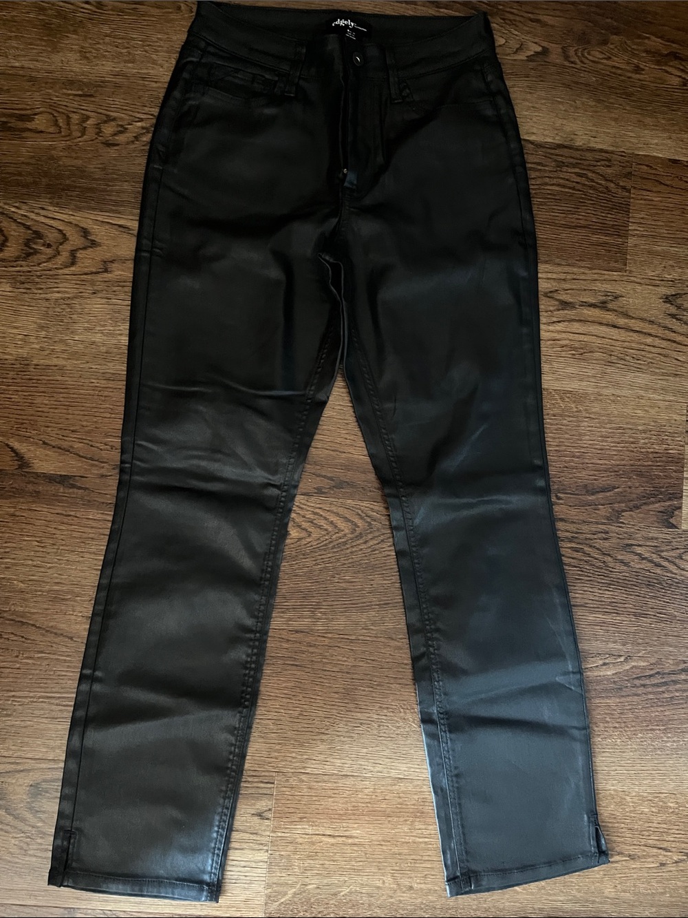 Edgely by Maurices Women's high rise Slim Straight Leg Jeans — like leather